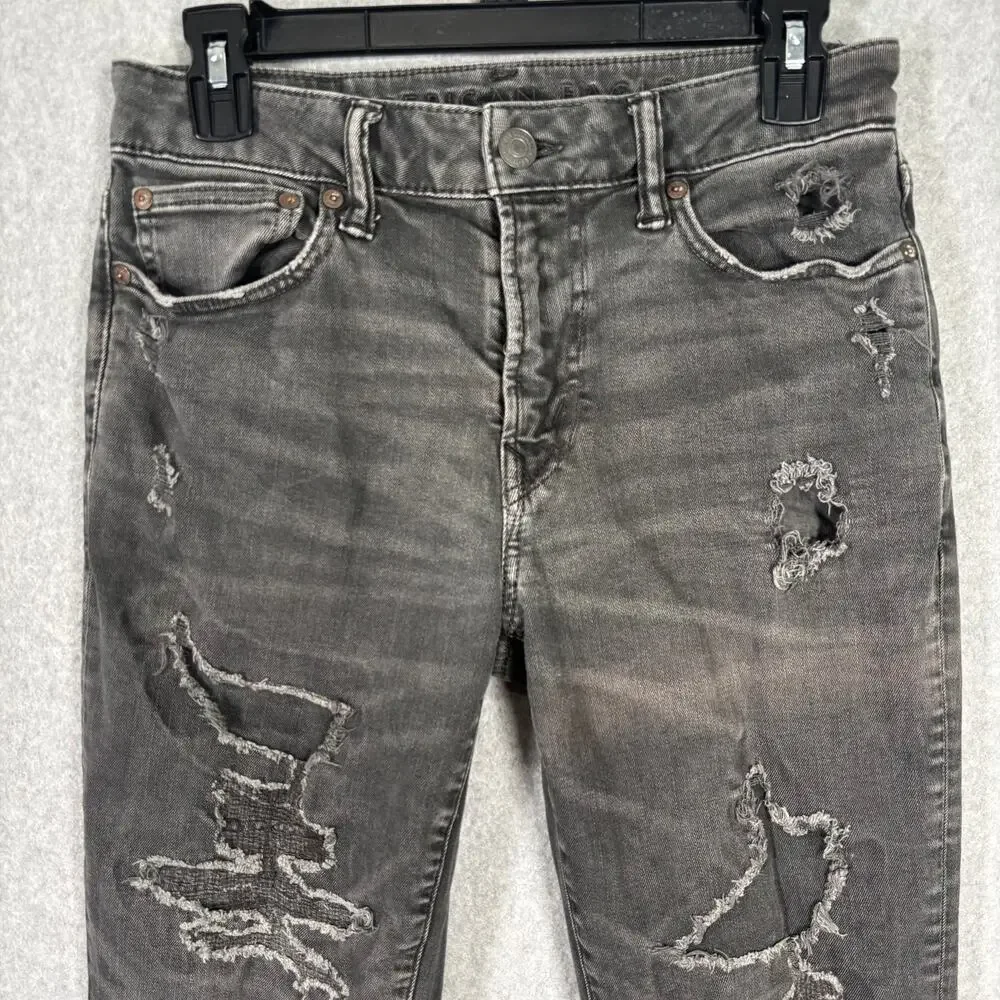 American Eagle Jeans Mens 29x32 Next Level Flex Stacked Destroyed Ripped‎ Torn